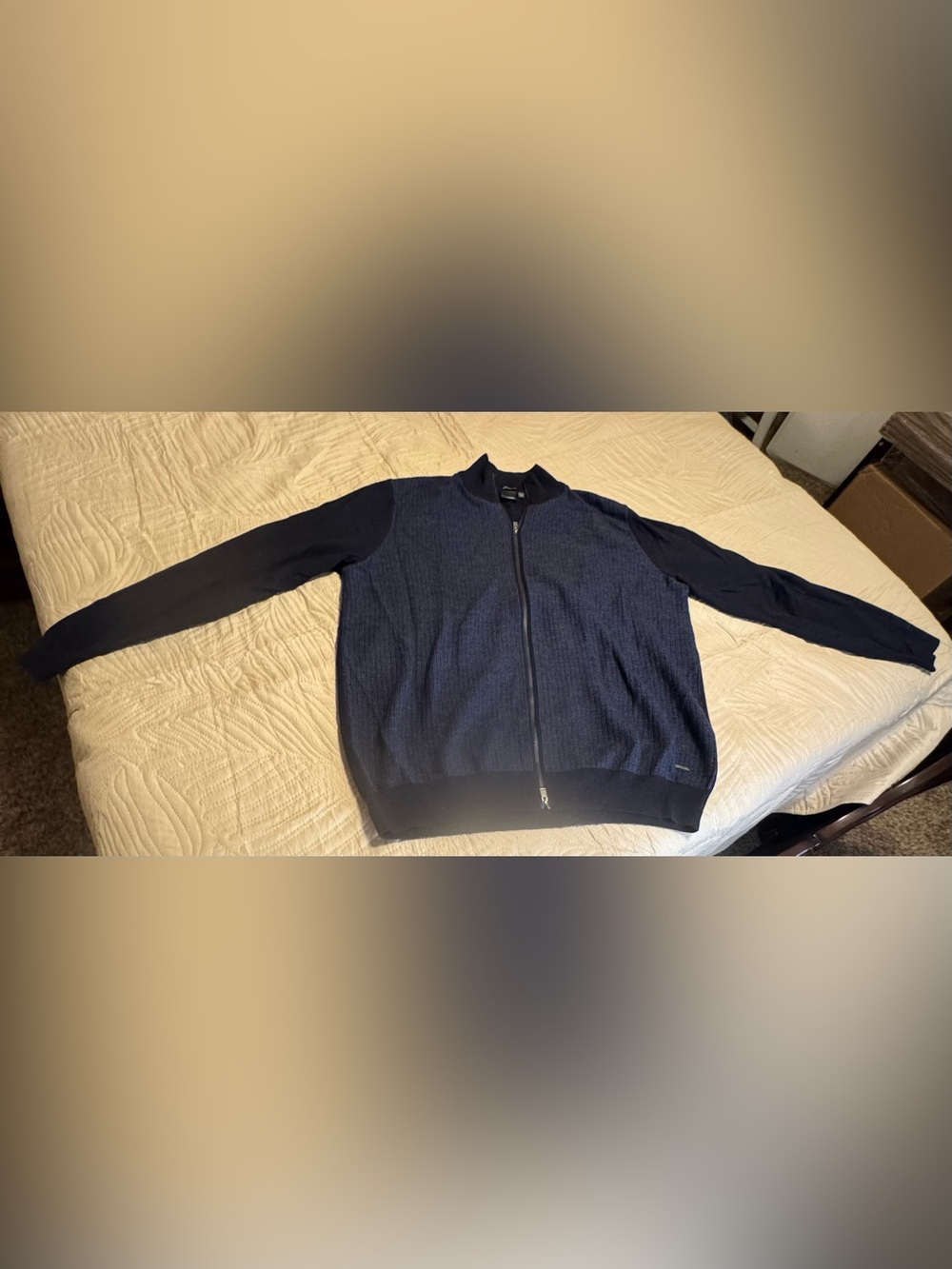 Boss Men's Navy Zip-Front Sweater Jacket Size XXL